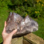 Magnificent Emerald Auralite-23 Crystal: HUGE 8.8 KILO/19 LB Smoky Speckled Golden Pink Cap with Elestial Termination Cluster